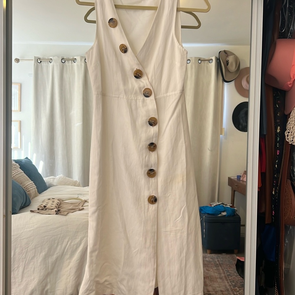 White linen dress